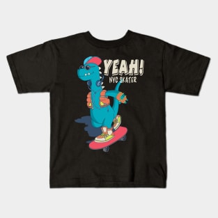 Yeah New York Dino Skater Kids T-Shirt